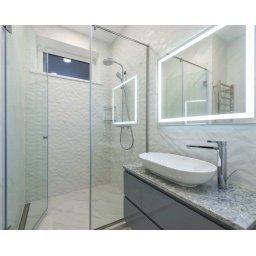 Espelho Luz Led 3 Cores 80x60 C/ Desembaçador Tecla Touch Toque Sensível Banheiro Lavabo - 5