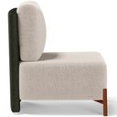 Ver imagem 6 de Poltrona Decorativa Sala Estar Living Pés Madeira Hungria L02 Couríssimo Verde Bouclê Creme - Lyam L