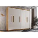Ver imagem 1 de Guarda Roupa Casal 6 Portas e 2 Gavetas C- Pés Espanha Naturale-off White - Rufato