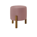 Ver imagem 4 de Kit 2 Puffs Decorativo Redondo Banqueta Sala Quarto Escritório Pés Madeira Zuppy - Rose Suede