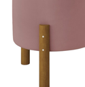 Ver imagem 5 de Kit 2 Puffs Decorativo Redondo Banqueta Sala Quarto Escritório Pés Madeira Zuppy - Rose Suede
