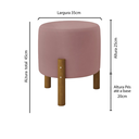 Ver imagem 6 de Kit 2 Puffs Decorativo Redondo Banqueta Sala Quarto Escritório Pés Madeira Zuppy - Rose Suede