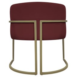 Poltrona Decorativa Recepção Luna Corino Base de Ferro Champagne - 8
