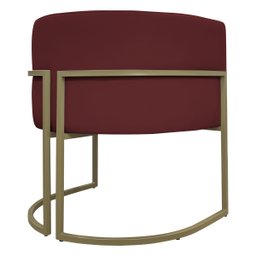 Poltrona Decorativa Recepção Luna Corino Base de Ferro Champagne - 7