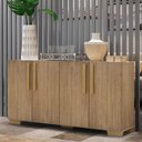 Ver imagem 7 de Aparador Buffet 4 Portas Com Pés Quadrados Viena V3607 Rustic/Natural Rustic/Natural