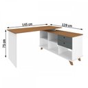 Ver imagem 4 de Mesa Escrivaninha Gold 2 Gavetas Freijo/gradfito/branco - Artany