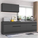 Ver imagem 3 de Armário de Cozinha Compacta 270cm com Rodapé Veneza Multimóveis V2111 Preto