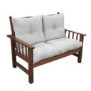 Ver imagem 1 de Sofá Banco Namoradeira Colinial Cancún 2 Lugares de Madeira Banco Super Resistente Estofado Creme