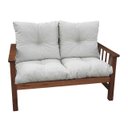 Ver imagem 7 de Sofá Banco Namoradeira Colinial Cancún 2 Lugares de Madeira Banco Super Resistente Estofado Creme