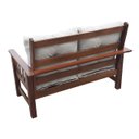 Ver imagem 3 de Sofá Banco Namoradeira Colinial Cancún 2 Lugares de Madeira Banco Super Resistente Estofado Creme