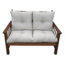 Ver imagem 4 de Sofá Banco Namoradeira Colinial Cancún 2 Lugares de Madeira Banco Super Resistente Estofado Creme