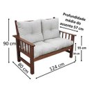 Ver imagem 6 de Sofá Banco Namoradeira Colinial Cancún 2 Lugares de Madeira Banco Super Resistente Estofado Creme