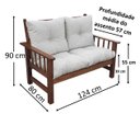 Ver imagem 6 de Sofá Banco Namoradeira Colinial Cancún 2 Lugares de Madeira Banco Super Resistente Estofado Creme