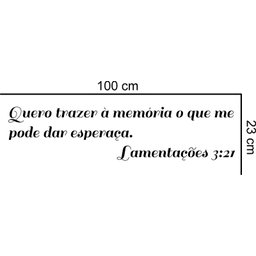 Adesivo de Parede Lamentações 3:21:100 X 23 Cm - 2