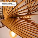 Ver imagem 5 de Luminária Lustre Pendente Vazado Aletado Mdf Madeira Rústico Cor:marfim