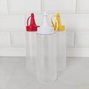 Ver imagem 3 de Kit 3 Bisnagas Plásticas para Molhos 250ml Plasvale Maionese Ketchup Mostarda