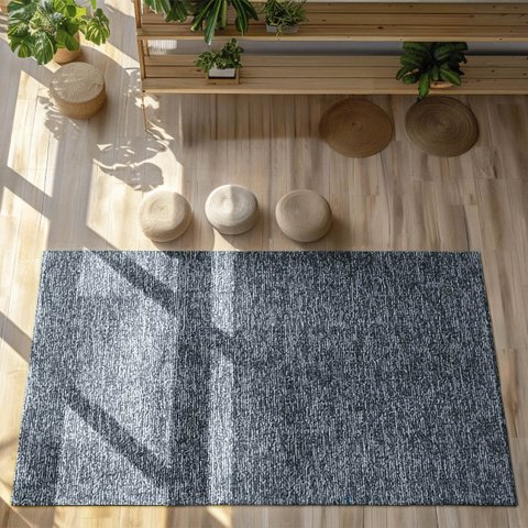 Tapete Sisal Sala Quarto 200x250 Tecido Sintético Mesclado - Chumbo Marfim