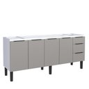 Ver imagem 1 de Gabinete de Aço Para Pia 200cm 4 Portas 3 Gavetas Jupter Cozimax Cinza Argila