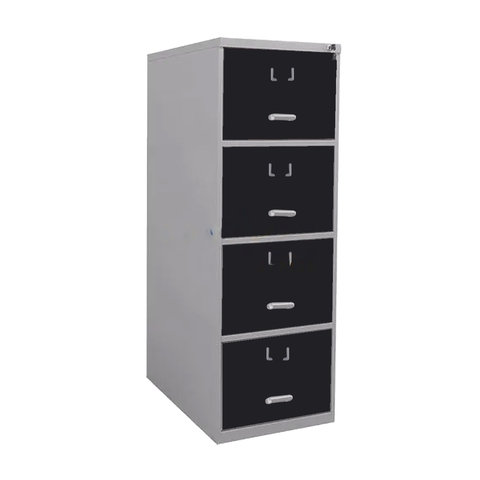 Arquivo De Aço 4 Gavetas P/ Pasta Suspensa C/ Chave Preto
