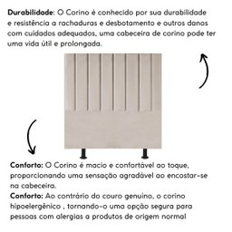 Cabeceira Cama Casal Box Queen 160 Cm Maya Corino e Frame:bege - 5