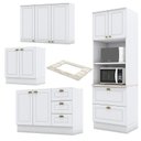 Ver imagem 3 de Cozinha Completa Americana 4 Peças com Torre Quente 2 Fornos Branco - Móveis Henn