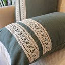 Ver imagem 4 de Capa de Almofada Atelier Renda Retangular Verde 50x30