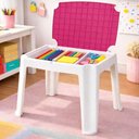 Ver imagem 4 de Mesa Infantil Tramontina para Atividades Plástico Resistente Compartimento Organizador Rosa