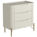 Ver imagem 1 de Mesa de Cabeceira Orgânica 3 Gavetas Pés Industrial Dourado Bliss I03 Luna - Lyam Decor
