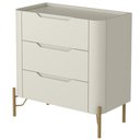 Ver imagem 5 de Mesa de Cabeceira Orgânica 3 Gavetas Pés Industrial Dourado Bliss I03 Luna - Lyam Decor