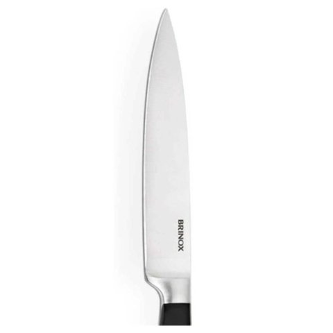 Kit Facas de Cozinha 5" e 8" Aço Inox e Pedra de Afiar Dupla Face 400/1000