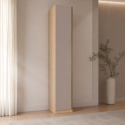 Guarda Roupa Modulado Essenza 1 Porta de Bater sem Gavetas MDF MDP Carvalho Andorra-Bege Dunas