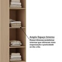 Ver imagem 5 de Guarda Roupa Modulado Essenza 1 Porta de Bater sem Gavetas MDF MDP Carvalho Andorra-Bege Dunas