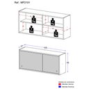 Ver imagem 3 de Armário de Cozinha Aéreo 105cm 2 Portas de Correr em Vidro Siena Multimóveis Mp2191 Branco