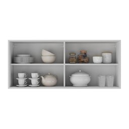 Armário de Cozinha Aéreo 105cm 2 Portas de Correr em Vidro Siena Multimóveis Mp2191 Branco - 4