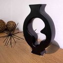 Ver imagem 2 de Vaso Decorativo em Cerâmica Vasado Preto 29x19cm - D’Rossi