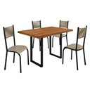Ver imagem 2 de Conjunto Sala de Jantar 4 Cadeiras Madeira Mariana Bege Rami/Perola