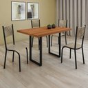 Ver imagem 1 de Conjunto Sala de Jantar 4 Cadeiras Madeira Mariana Bege Rami/Perola