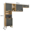 Ver imagem 4 de Armário de Cozinha Compacta Maria Flor com 5 Portas Freijó/chumbo