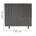 Ver imagem 3 de Cabeceira Estofada Cama Box King Grécia 195cm Courino:cinza Escuro
