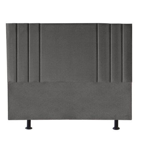 Cabeceira Estofada Cama Box King Grécia 195cm Courino:cinza Escuro