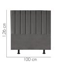 Ver imagem 2 de Cabeceira Estofada Carla 100cm Solteiro para Cama Colchão Box Quarto Corino Cinza - Aurora Line