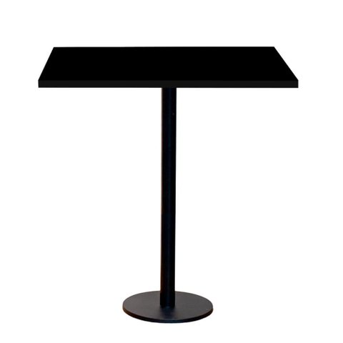 Mesa Pisa Beta Bistrô Fratini 107,50cm (a) Disco Redondo Preto Tampo Mdp Quadrado Preto 70cm( L)