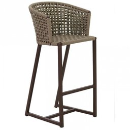 Banqueta Bali Em Alumínio E Corda Náutica Trama Original - 1