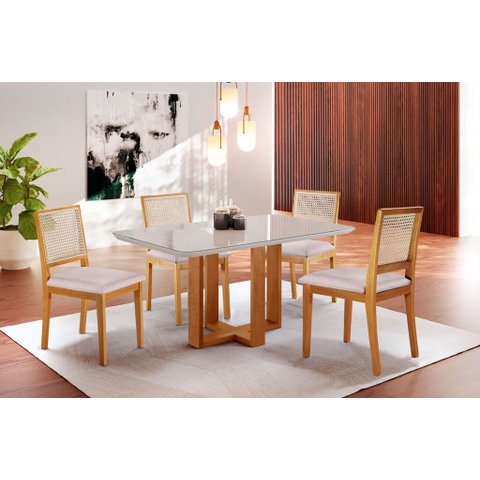 Mesa Rafaela 1.20x0.80 C/04 Cadeiras Valencia Ratam Mundial