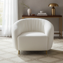 Ver imagem 3 de Poltrona Decorativa Orgânica Luxo Recepção Nuvem - Zahav:bouclê/offwhite