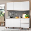 Ver imagem 1 de Armário de Cozinha Compacta Madesa Reims com Balcão 5 Portas 3 Gavetas Branco