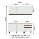 Ver imagem 4 de Armário de Cozinha Compacta Madesa Reims com Balcão 5 Portas 3 Gavetas Branco