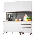 Ver imagem 3 de Armário de Cozinha Compacta Madesa Reims com Balcão 5 Portas 3 Gavetas Branco