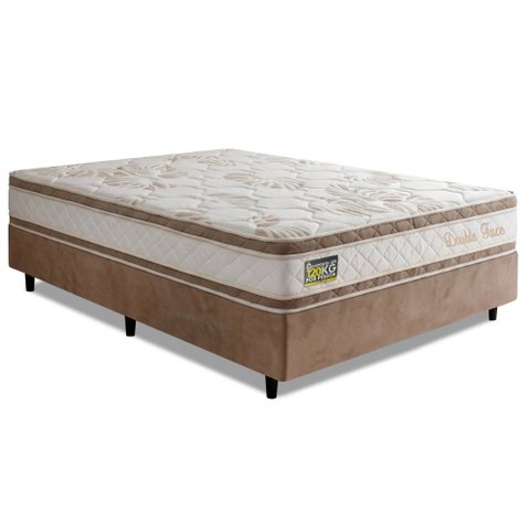 Cama Box Desmontável King Molas Ensacadas D33 Double Face 193x203x65cm Hellen 120 kg por Pessoa