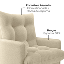 Ver imagem 6 de Poltrona de Amamentaçao e Puff Montreal Boucle F492 Natural Milani Store